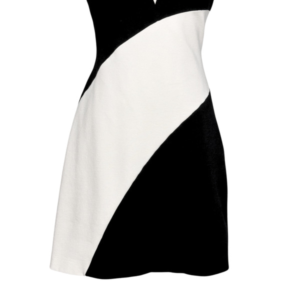 Karen Millen Black White Color Block Ponte Roma Bodycon Sleeveless Dress Size 6 - Picture 4 of 10